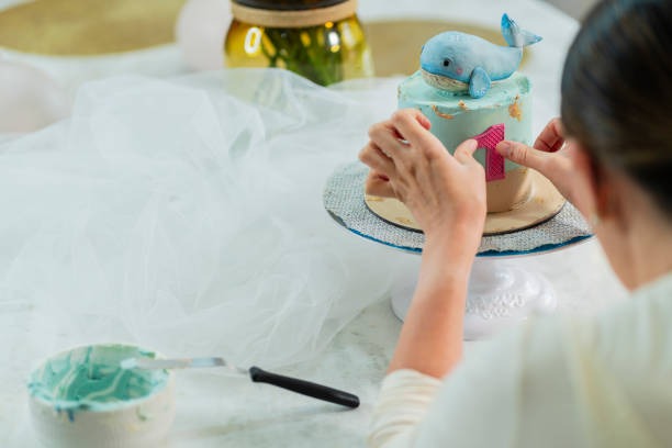 Personalised Baby Shark Monogram Cake for Birthday Celebrations